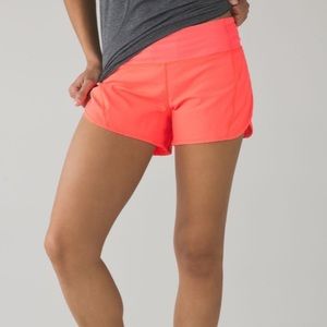 Lululemon Real Quick Short Very Light Flare Pink Orange Coral 6